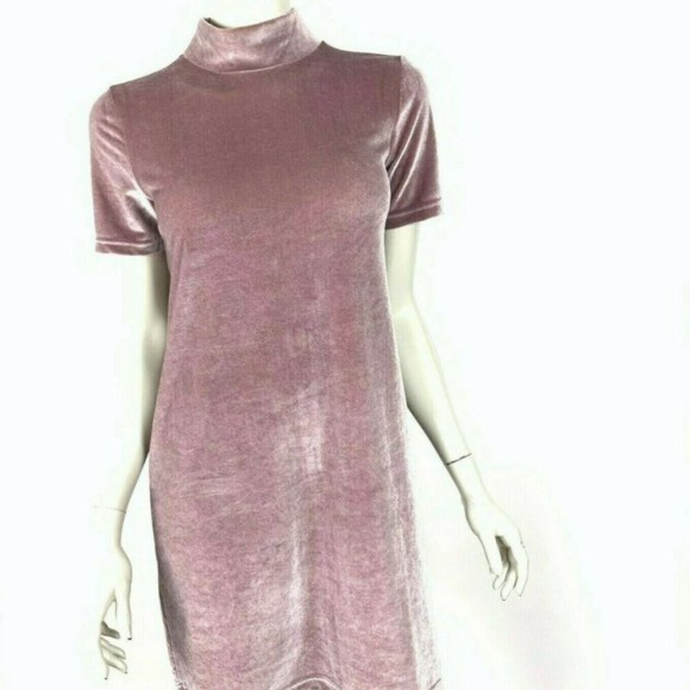 Madewell Velvet Mockneck Shift Dress Frosty Mauve